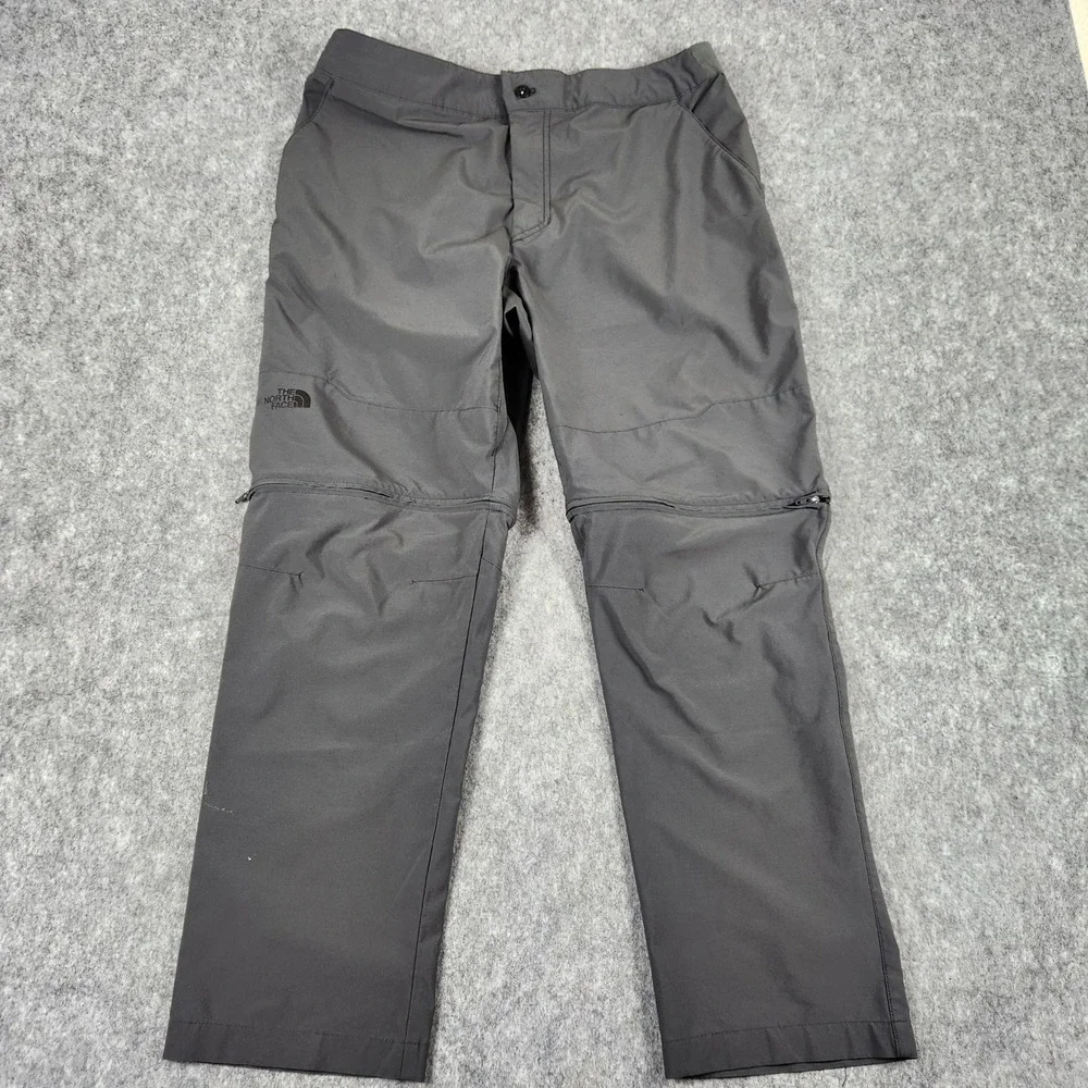 The North Face Paramount Convertible Pants Men 36 Grey Hiking Outdoor Zip Off
